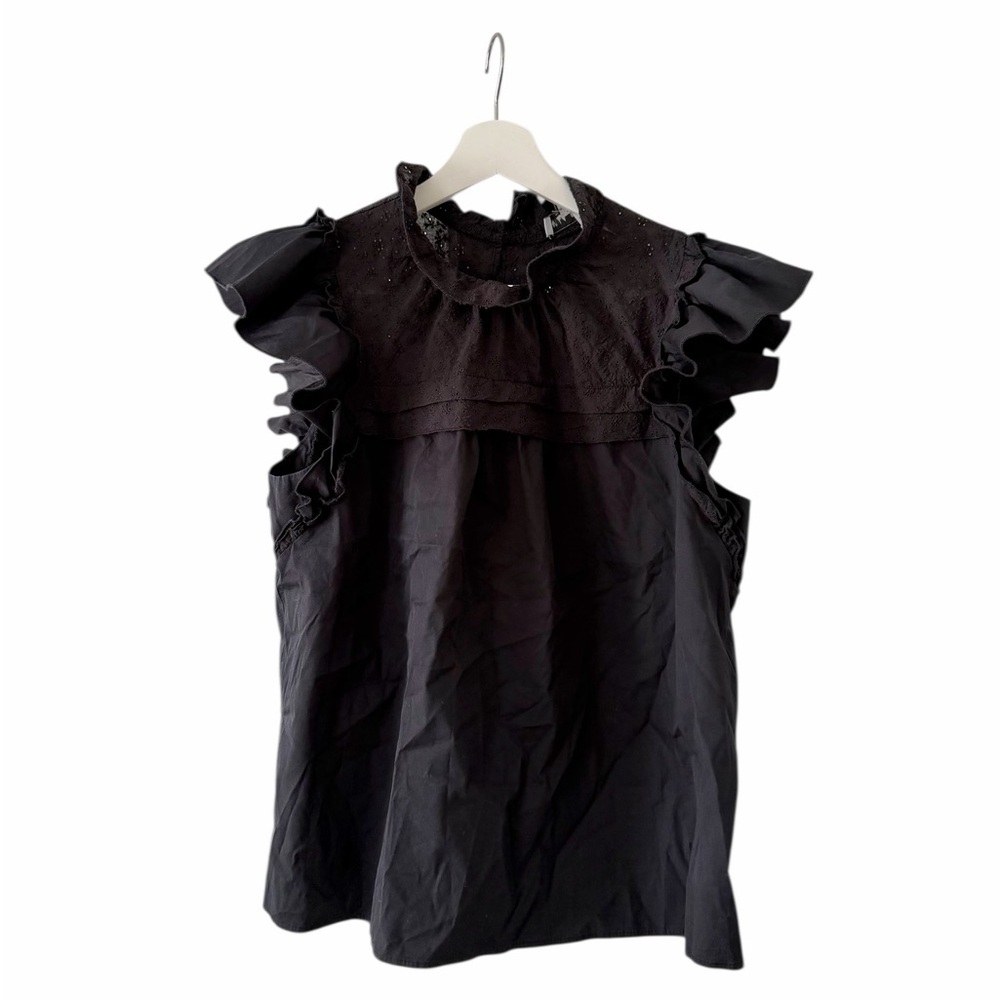 Willa Story Ruffle Eyelet Lace Blouse Size Large